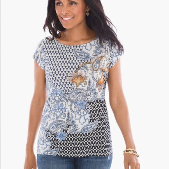 Chico's Petite Sequined Top - Picture 1 of 9